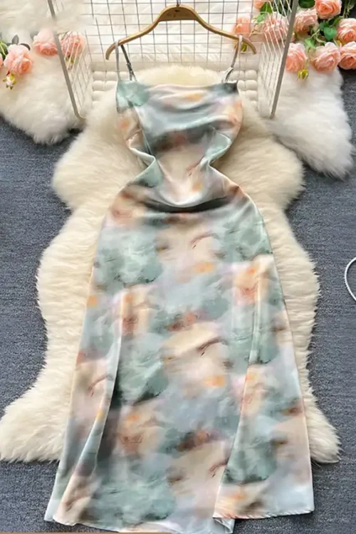 Elegant Printed Sleeveless Dress