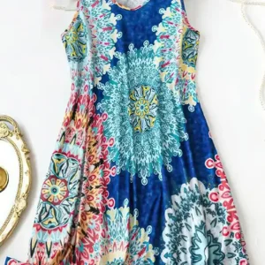 Vibrant Mandala Sleeveless Dress