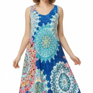 Vibrant Mandala Sleeveless Dress