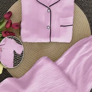 Elegant Pink Pajama Set for Women