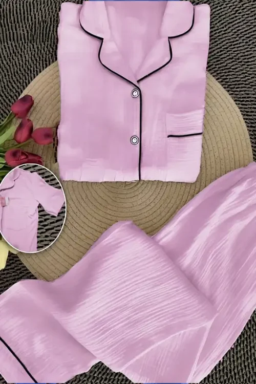 Elegant Pink Pajama Set for Women