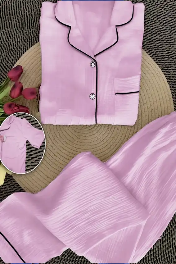 Elegant Pink Pajama Set for Women