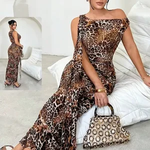 Wild Leopard Sleeveless Maxi Dress