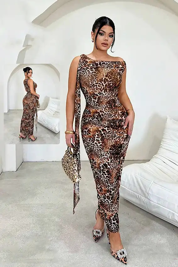Wild Leopard Sleeveless Maxi Dress