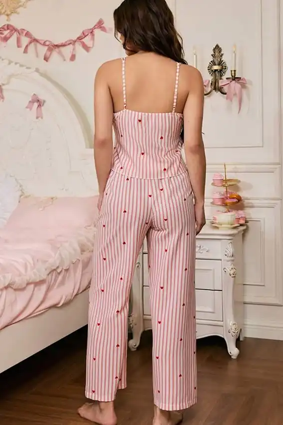 Striped Bow Pajama Set