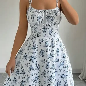 Floral Tie-Shoulder Summer Dress