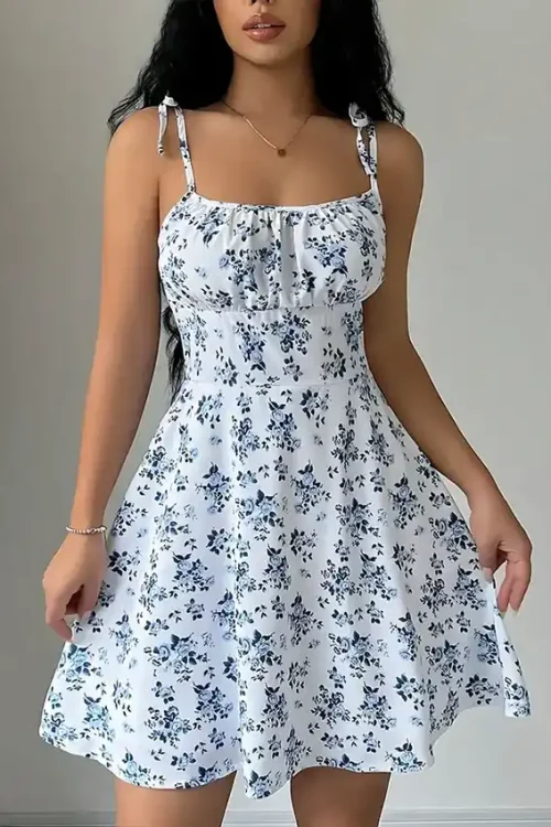 Floral Tie-Shoulder Summer Dress