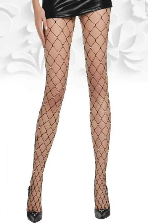 Stylish Fishnet Tights with Diamonds
