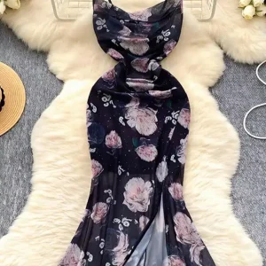Elegant Floral Sleeveless Dress