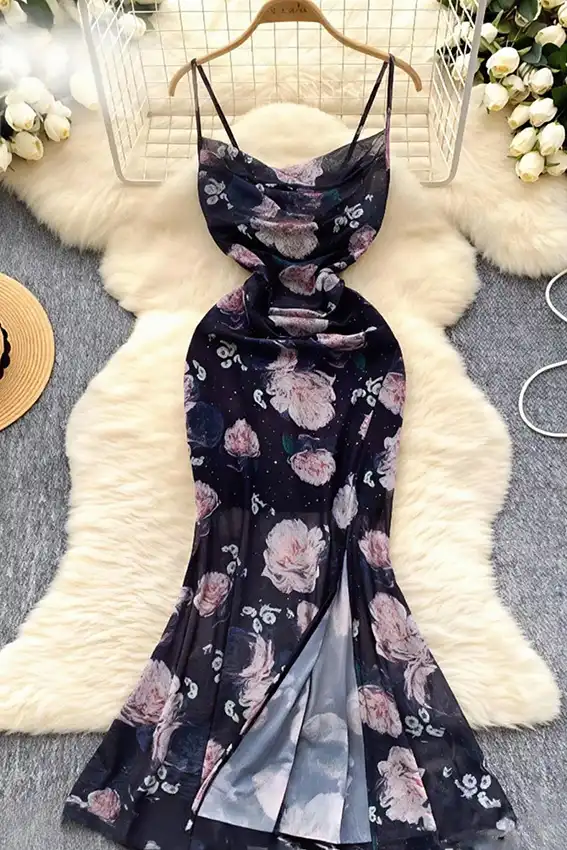 Elegant Floral Sleeveless Dress