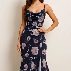 Elegant Floral Sleeveless Dress