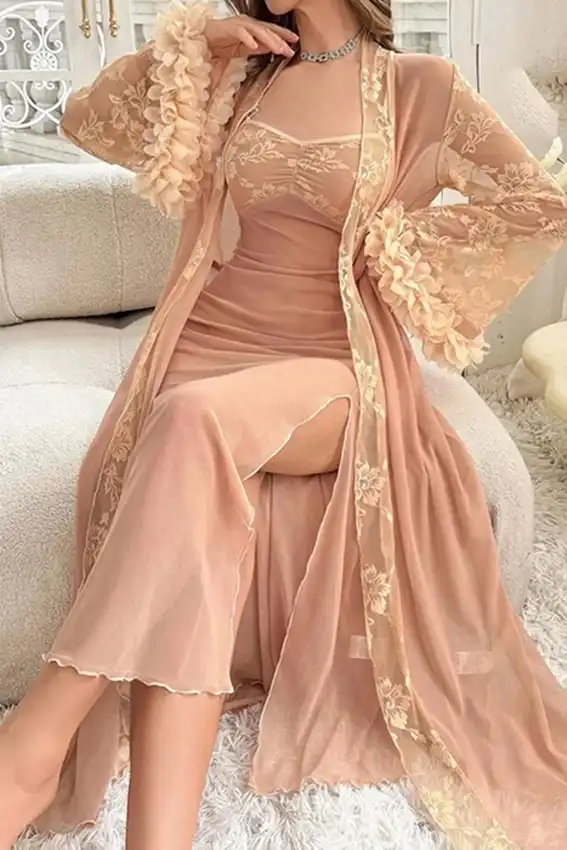 Elegant Floral Long Sleeve Dress