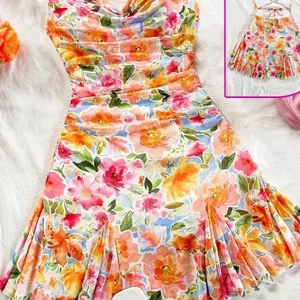 Vibrant Floral Strappy Dress