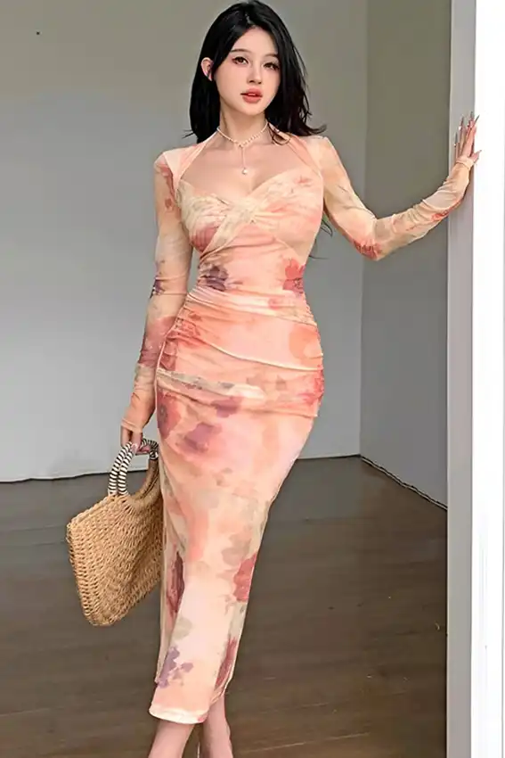 Floral Long Sleeve Dress