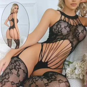 Floral Strappy Lace Bodysuit Lingerie