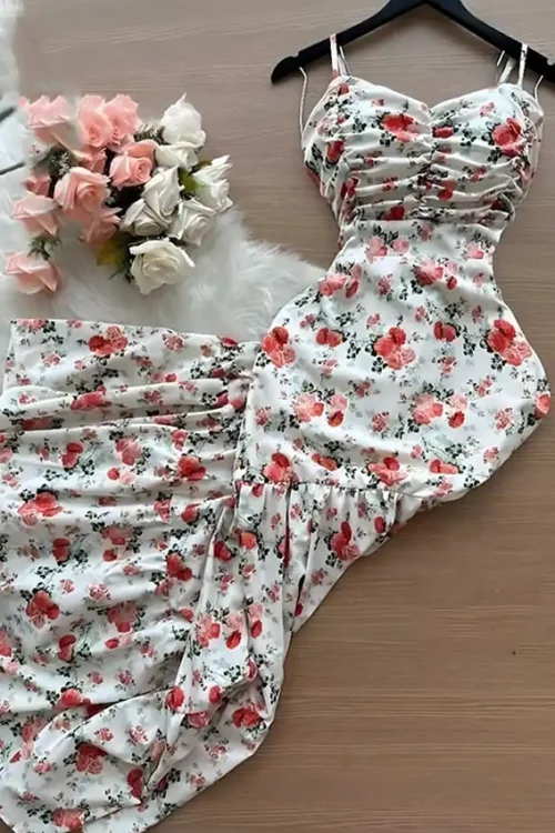 Floral Maxi Dress with Spaghetti Straps