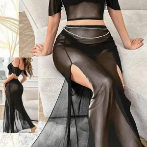 Elegant Sheer Off-Shoulder Dress