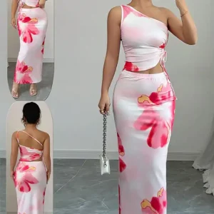 Floral One-Shoulder Maxi Dress