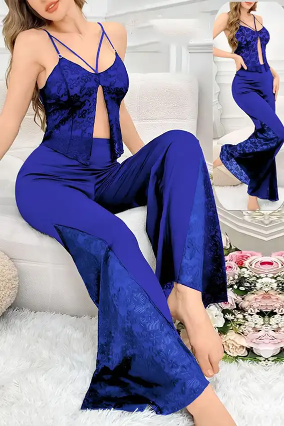 Elegant Lace Floral Two-Piece Set