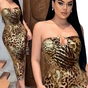 Exotic Animal Print Tube Dress