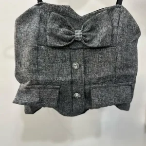 Elegant Bow Strap Crop Top