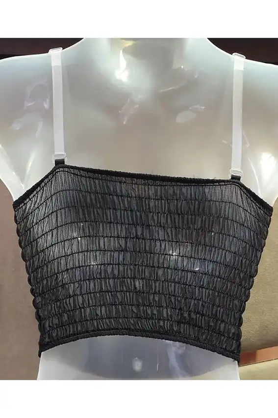Sparkling Sequin Strapless Bustier Top