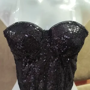 Sparkling Sequin Strapless Bustier Top