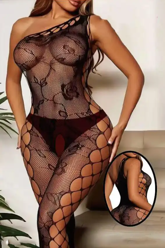 Midnight Rose Lace Bodystocking