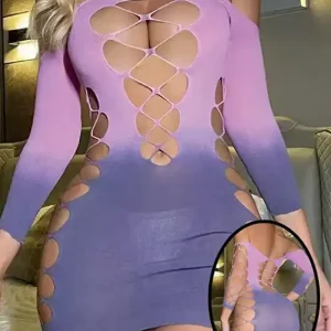 Ombre Lace-Up Bodycon Dress