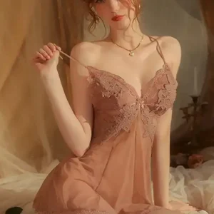 Elegant Lace Sleepwear Nightgown