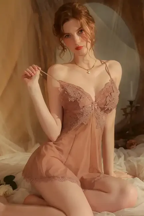 Elegant Lace Sleepwear Nightgown