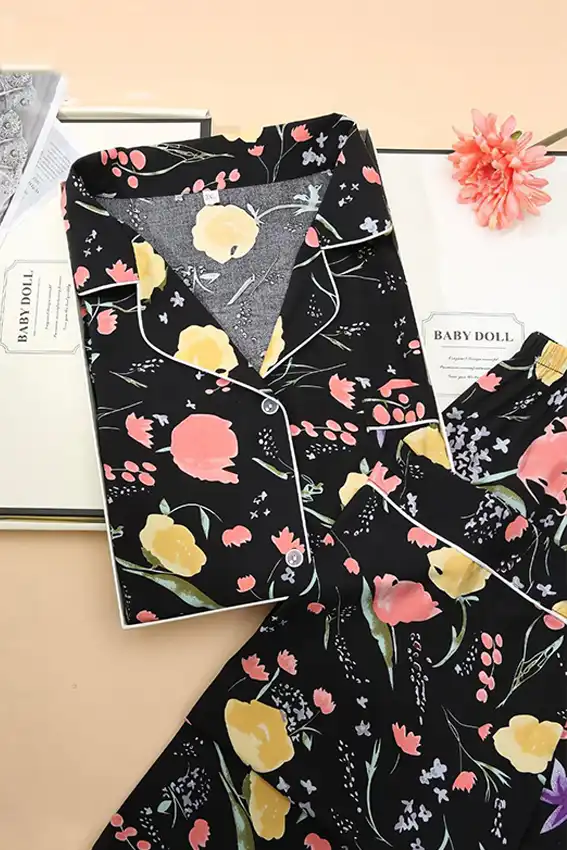 Floral Long Sleeve Pajama Set