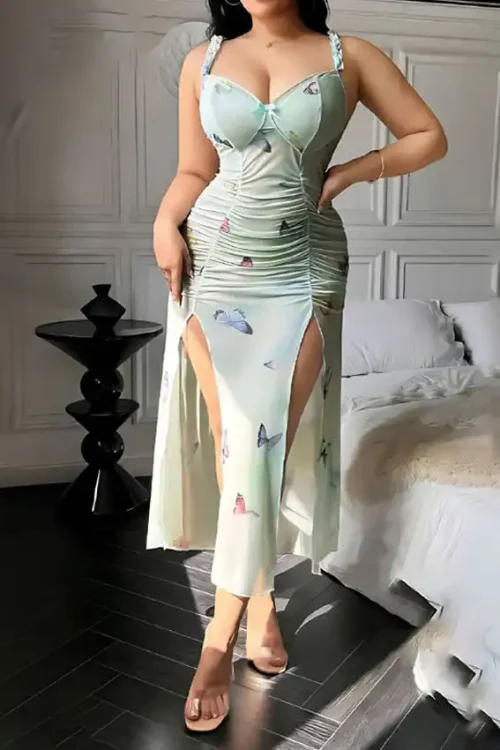 Elegant Butterfly Print Dress