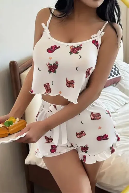 Stylish Western Print Pajama Set