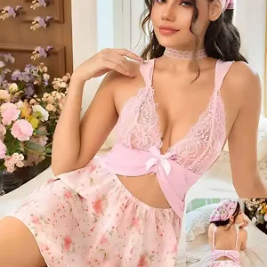 Floral Lace Halter Nightwear