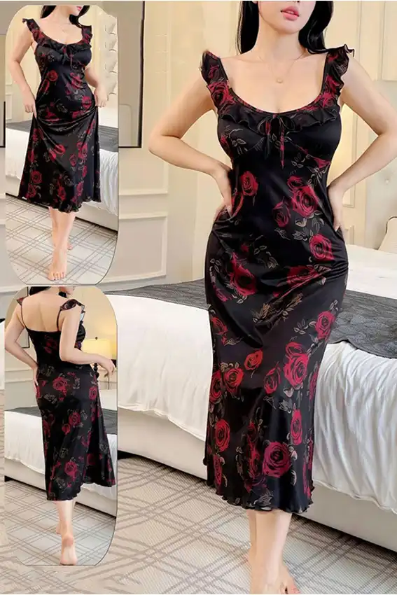 Floral Off-Shoulder Ruffle Dress