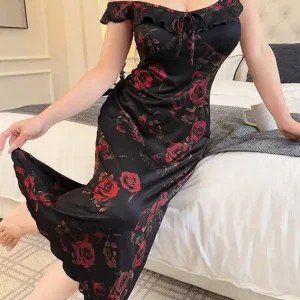 Floral Off-Shoulder Ruffle Dress