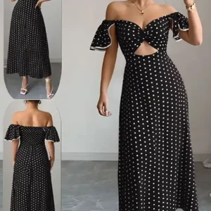 Polka Dot Off-Shoulder Dress