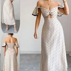 Polka Dot Off-Shoulder Dress