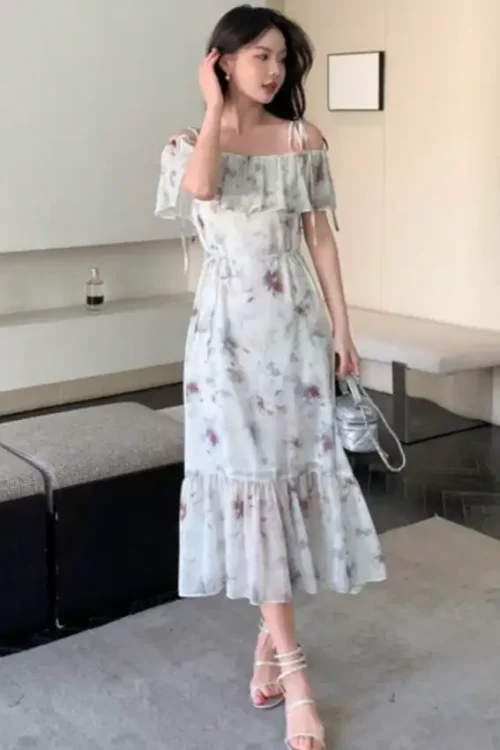Floral Off-Shoulder Summer Dress