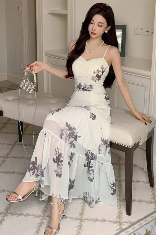 Floral Spaghetti Strap Summer Dress