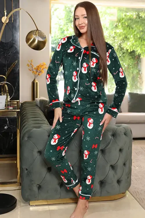Cozy Snowman Pajama Set for Winter