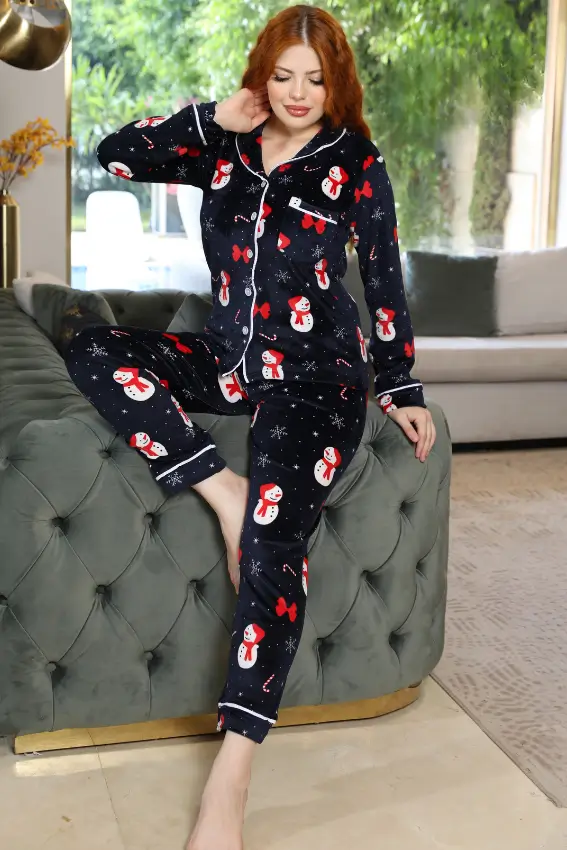 Cozy Snowman Pajama Set for Winter
