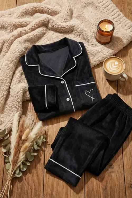 Elegant Black Pajama Set