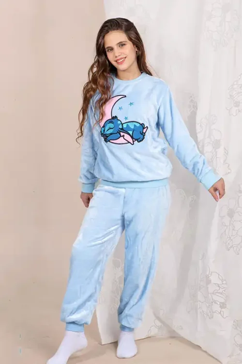Cozy Blue Cartoon Pajama Set
