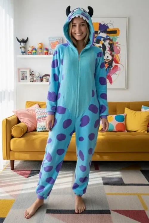 Cozy Blue Polka Dot Onesie Pajamas