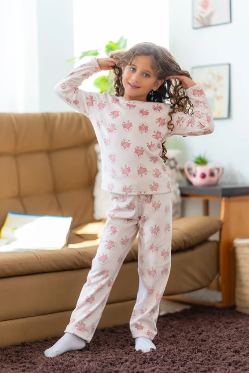 Cute Reindeer Long Sleeve Pajama Set