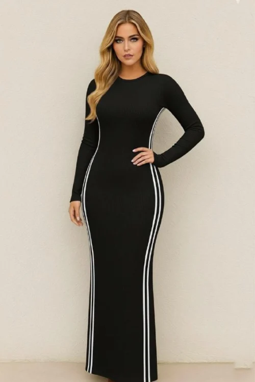 Elegant Long Sleeve Maxi Dress