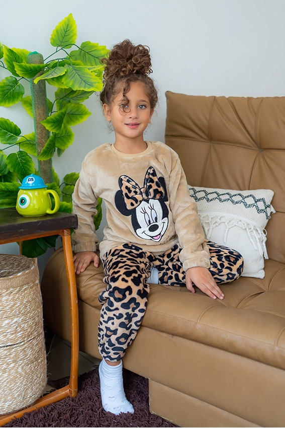 197979-3 Leopard Print Cozy Minnie Pajama Set