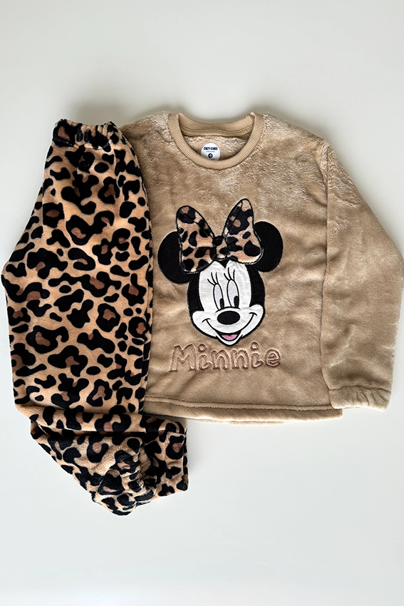 197979 Leopard Print Cozy Minnie Pajama Set